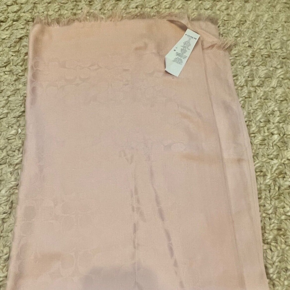 COACH Signature Stole Logo C Scarf In Blush Pink Color